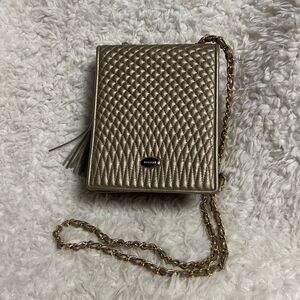Koschi synthetic Gold Quilted Crossbody Bag